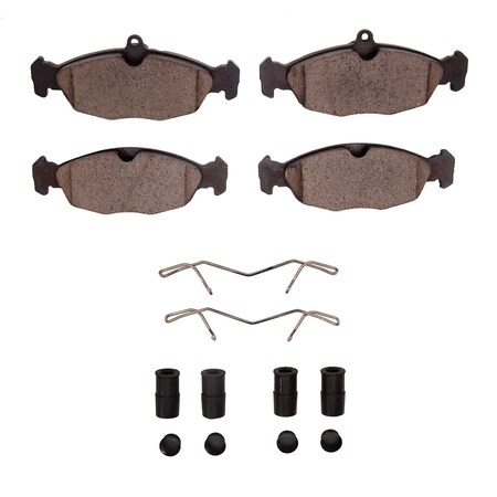 Dynamic Friction Co 3000 Semi-Metallic Brake Pads and Hardware Kit, Low Dust, 100% Copper Free, 100% Asbestos-free, Rear 1311-0688-11